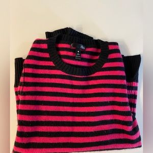 Aqua cashmere striped sweater